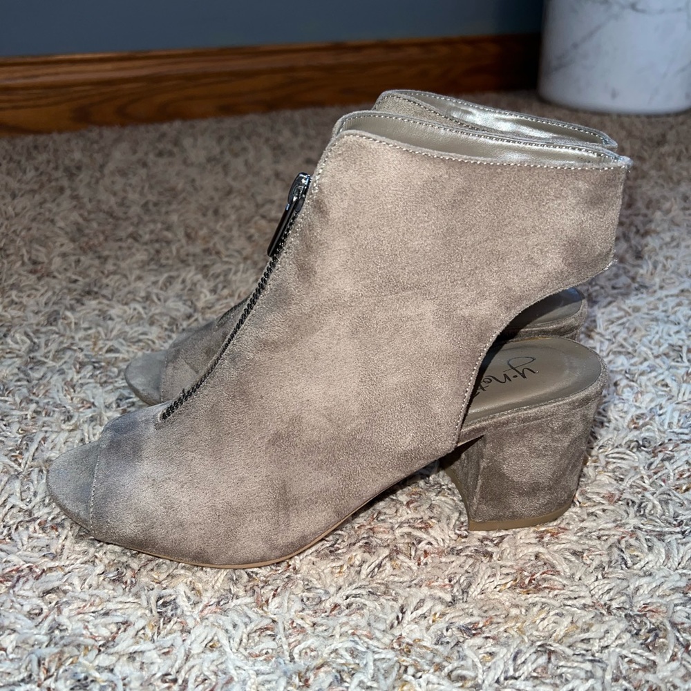 Suede Open Toe/Heel booties